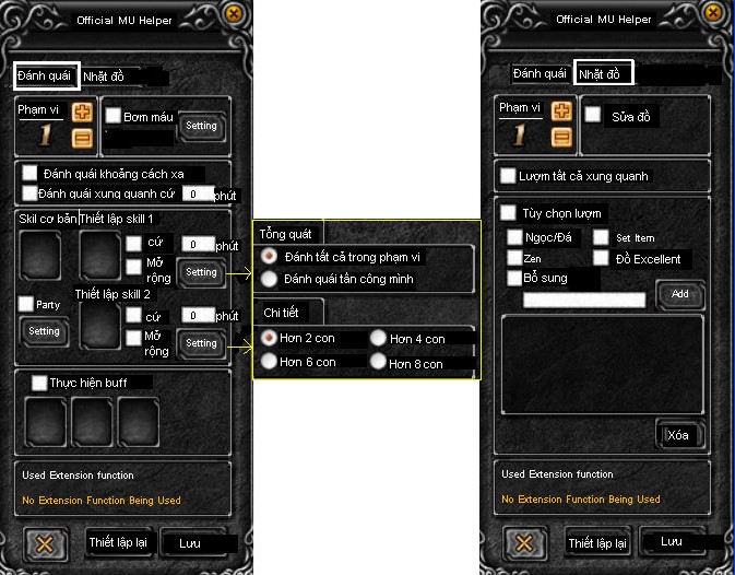 Tính Năng Auto Nhặt Đồ MU Online